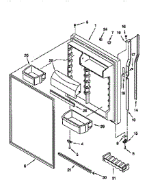 Refrigerator Door parts for Kitchenaid Refrigerator KTRSKDBL03 from AppliancePartsPros.com