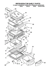Refrigerator Shelf Parts parts for Kitchenaid Side-By-Side Refrigerator KSRA25ILWH02 from AppliancePartsPros.com