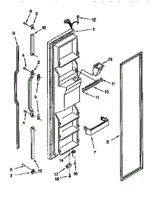 Freezer Door parts for Kitchenaid Refrigerator KSRP27QBL00 from AppliancePartsPros.com