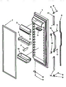 Refrigerator Door parts for Kitchenaid Refrigerator KSRP27QBL00 from AppliancePartsPros.com