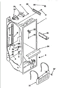 Refrigerator Liner parts for Kitchenaid Refrigerator KSRP27QBL00 from AppliancePartsPros.com
