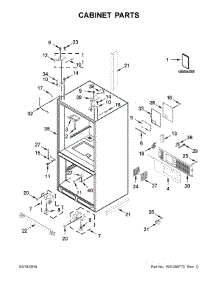 Cabinet Parts parts for Kitchenaid Bottom-Mount Refrigerator KRFC704FSS01 from AppliancePartsPros.com