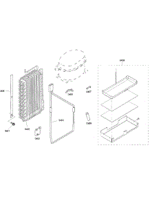 Evaporator parts for Thermador Side-By-Side Refrigerator KBUDT4255E/04 from AppliancePartsPros.com
