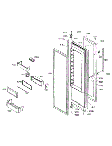 Right Door parts for Thermador Side-By-Side Refrigerator KBUDT4255E/04 from AppliancePartsPros.com