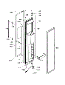 Left Door parts for Thermador Side-By-Side Refrigerator KBUDT4255E/04 from AppliancePartsPros.com