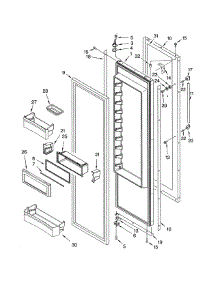 Refrigerator Door parts for Thermador Side-By-Side Refrigerator KBUDT4860A/01 from AppliancePartsPros.com