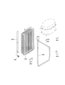 Evaporator parts for Thermador Side-By-Side Refrigerator KBUDT4255E/01 from AppliancePartsPros.com