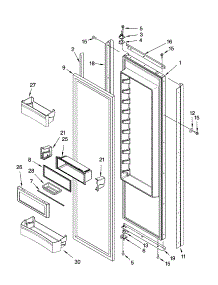 Refrigerator Door Parts parts for Thermador Side-By-Side Refrigerator KBUDT4270A/02 from AppliancePartsPros.com