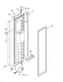 Freezer Door Parts parts for Thermador Side-By-Side Refrigerator KBUDT4270A/02 from AppliancePartsPros.com
