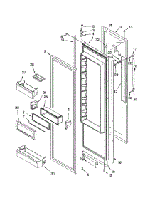 Refrigerator Door parts for Thermador Side-By-Side Refrigerator KBUDT4860A/02 from AppliancePartsPros.com