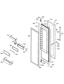 Right Door parts for Thermador Side-By-Side Refrigerator KBUDT4255E/05 from AppliancePartsPros.com