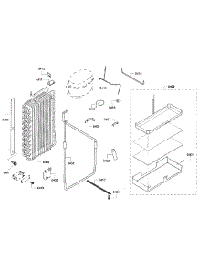 Evaporator parts for Thermador Side-By-Side Refrigerator KBUDT4255E/05 from AppliancePartsPros.com