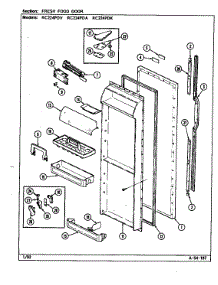 Fresh Food Door (Rc224pda / Ds33a) (Rc224pdk / Ds34a) (Rc224pdv / Ds32a) parts for Magic Chef Refrigerator RC224PDK/DS32A from AppliancePartsPros.com