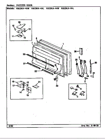 Freezer Door (Rb23ka-4Al / Bg99b) (Rb23ka-4Aw / Bg98b) (Rb23kn-4Al / Bg96b) (Rb23kn-4Aw / Bg97b) (Rb23kn-4Aw / Bg97c) parts for Magic Chef Refrigerator RB23KA-4AL/BG96B from AppliancePartsPros.com