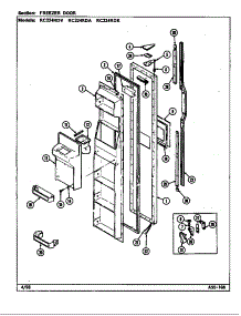 Freezer Door (Rc224rda / Ds37a) (Rc224rda / Ds37b) (Rc224rdk / Ds35a) (Rc224rdv / Ds36a) (Rc224rdv / Ds36b) parts for Magic Chef Refrigerator RC224RDA/DS35A from AppliancePartsPros.com