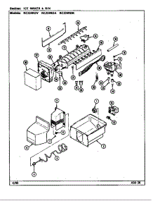 Ice Maker & Bin (Rc224rda / Ds37a) (Rc224rda / Ds37b) (Rc224rdk / Ds35a) (Rc224rdv / Ds36a) (Rc224rdv / Ds36b) parts for Magic Chef Refrigerator RC224RDA/DS36A from AppliancePartsPros.com