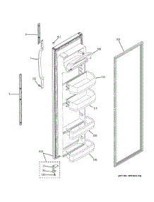 Fresh Food Door parts for Hot Point Side-By-Side Refrigerator HSS22GFTCWW from AppliancePartsPros.com