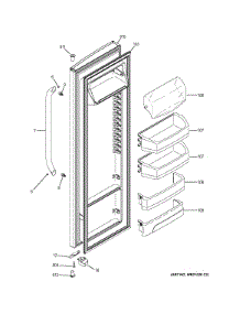 Fresh Food Door parts for Hot Point Side-By-Side Refrigerator HSS25ATHBCBB from AppliancePartsPros.com