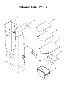 Freezer Liner Parts parts for Maytag Side-By-Side Refrigerator MSS25C4MGW00 from AppliancePartsPros.com