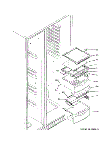 Fresh Food Shelves parts for Hot Point Side-By-Side Refrigerator HSS25ATHECWW from AppliancePartsPros.com