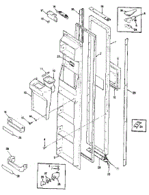 Freezer Door parts for Jenn-Air Side-By-Side Refrigerator JRSD246B/MAQ81B from AppliancePartsPros.com