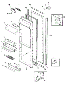 Fresh Food Door parts for Jenn-Air Side-By-Side Refrigerator JRSD246B/MAQ81B from AppliancePartsPros.com