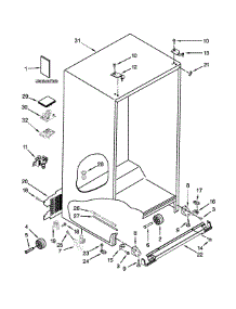 Cabinet Parts parts for Jenn-Air Side-By-Side Refrigerator JSC24C8EAM01 from AppliancePartsPros.com