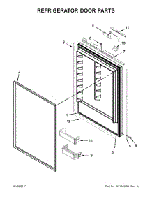Refrigerator Door Parts parts for Jenn-Air Refrigerator JB36NXFXLE01 from AppliancePartsPros.com