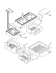 Shelf Parts parts for Jenn-Air Bottom-Mount Refrigerator JF42NXFXDW05 from AppliancePartsPros.com