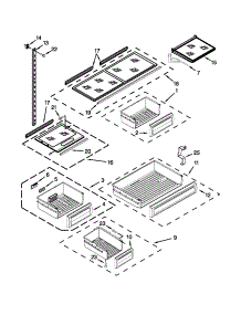 Shelf Parts parts for Jenn-Air Bottom-Mount Refrigerator JF42SSFXDA02 from AppliancePartsPros.com