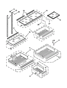 Shelf Parts parts for Jenn-Air Bottom-Mount Refrigerator JB36SSFXLA02 from AppliancePartsPros.com
