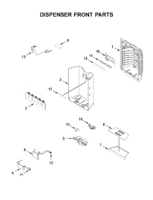 Dispenser Front Parts parts for Jenn-Air Bottom-Mount Refrigerator JFFCC72EFP02 from AppliancePartsPros.com