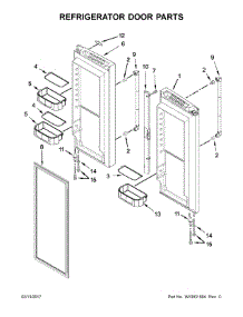 Refrigerator Door Parts parts for Jenn-Air Bottom-Mount Refrigerator JFC2290REP00 from AppliancePartsPros.com