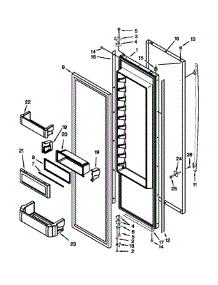 Refrigerator Door Parts parts for Jenn-Air Side-By-Side Refrigerator JS42SEDUDW20 from AppliancePartsPros.com