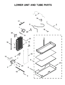 Lower Unit And Tube Parts parts for Jenn-Air Side-By-Side Refrigerator JS42SSDUDE00 from AppliancePartsPros.com