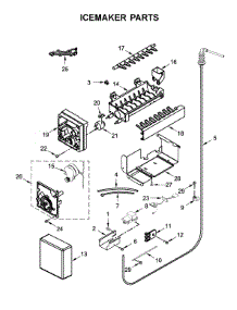 Icemaker Parts parts for Jenn-Air Side-By-Side Refrigerator JS42SSDUDE00 from AppliancePartsPros.com