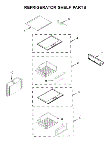 Refrigerator Shelf Parts parts for Jenn-Air Side-By-Side Refrigerator JS42SSDUDE00 from AppliancePartsPros.com