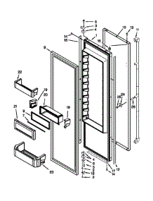 Refrigerator Door Parts parts for Jenn-Air Side-By-Side Refrigerator JS48PPDUDB20 from AppliancePartsPros.com