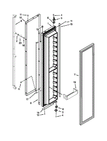 Freezer Door Parts parts for Jenn-Air Side-By-Side Refrigerator JS48SEDUDW14 from AppliancePartsPros.com