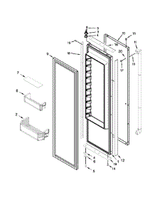Refrigerator Door Parts parts for Jenn-Air Side-By-Side Refrigerator JS48PPDUDE00 from AppliancePartsPros.com