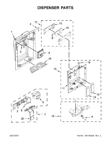Dispenser Parts parts for Jenn-Air Side-By-Side Refrigerator JS48PPDUDE01 from AppliancePartsPros.com