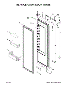 Refrigerator Door Parts parts for Jenn-Air Side-By-Side Refrigerator JS48PPDUDE01 from AppliancePartsPros.com