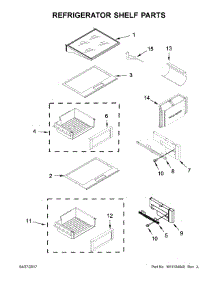 Refrigerator Shelf Parts parts for Jenn-Air Side-By-Side Refrigerator JS48PPDUDE01 from AppliancePartsPros.com