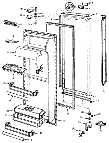 Fresh Food Door parts for Jenn-Air Side-By-Side Refrigerator JRSD224B/M8N61A from AppliancePartsPros.com