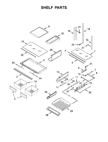 Shelf Parts parts for Jenn-Air Bottom-Mount Refrigerator JFI2089WES10 from AppliancePartsPros.com
