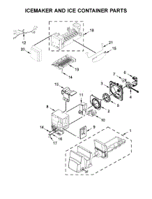 Icemaker And Ice Container Parts parts for Jenn-Air Bottom-Mount Refrigerator JFI2089WES10 from AppliancePartsPros.com