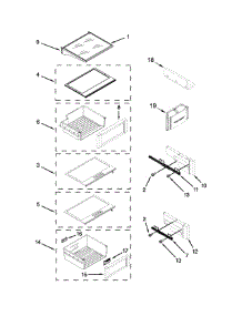 Refrigerator Shelf Parts parts for Jenn-Air Side-By-Side Refrigerator JS48NXFXDE00 from AppliancePartsPros.com