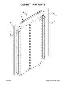 Cabinet Trim Parts parts for Jenn-Air Side-By-Side Refrigerator JS48NXFXDE01 from AppliancePartsPros.com