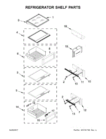 Refrigerator Shelf Parts parts for Jenn-Air Side-By-Side Refrigerator JS48NXFXDE01 from AppliancePartsPros.com