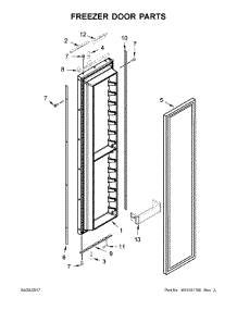 Freezer Door Parts parts for Jenn-Air Side-By-Side Refrigerator JS48NXFXDE01 from AppliancePartsPros.com
